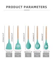 Juego de Utensilios de Cocina de Silicona Resistente y Antideslizante 11 Piezas Completas con Soporte de Acero Inoxidable Incluye Espatula y Cuchara de Almacenamiento - details 15