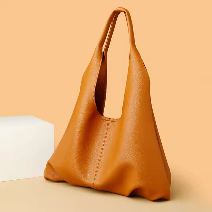 Bolso de bola de cuero suave de gran capacidad para axila de mujer, bolso de hombro de viaje de moda - 1