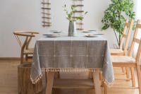 Mantel antimanchas rectangular, Diseño cuadrado de bordes para Decoración de mesa de Comedor - details 12