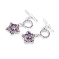 2 juegos de cierres de palanca de estrella redonda de circonio de latón, cierres de conexión para pulsera, materiales para hacer joyas Diy, sitio web oficial de Rosediy - details 4