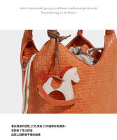 Bolso tejido de moda, bolso cubo de gran capacidad, bolso mensajero casual versátil para viajeros. - details 22