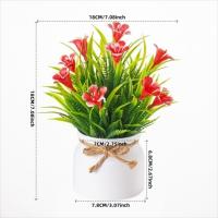 Nuevas flores falsas en maceta, plantas falsas de hoja perenne, adornos en maceta, decoración de mesa bonsái, maceta de árbol simulado, plantas, decoración del jardín del hogar - details 0