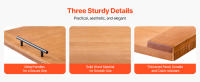 SucceBuy Cubierta para estufa de madera y tabla de cortar con asas, tabla multiusos para estufas de gas y eléctricas, cubierta para estufa o fregadero de RV, pino natural - details 1