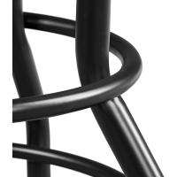 Taburete sintético Alto Redondo Ajustable en Altura con Dos reposapiés, Silla de Cocina con Marco de Metal para Cocina, Restaurante Bistrot Negro - details 14
