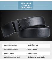 Cinturón de Cuero de Lujo para Hombres Hebilla Automática Diseño de Negocios de Moda - details 1