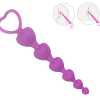 Leten Nuevo 2022 Enchufe Anal de Silicona Suave con Cuentas de Corazón Estimulador de Punto G-Spot - details 2