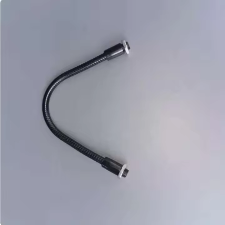 Camal M6 2 uds tubo negro electroforético rosca macho cuello de cisne suave conducto Flexible Metal serpentina iluminación DIY - 1