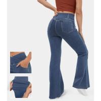 Pantalones acampanados de mezclilla superelásticos, tela antibacteriana versátil de gran tamaño - details 1