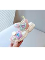 Sandalias deportivas para niñas, moda de verano 2025, nuevos zapatos de playa para niños con corazones dobles, sandalias informales dulces de princesa clásicas suaves - details 8