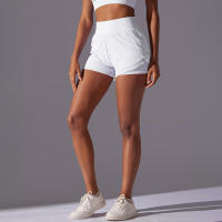 Hamidou-pantalones cortos de Yoga para mujer, Shorts de malla transparente, ajustados, transpirables, de secado rápido, para gimnasio - details 4