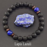 Pulsera de piedra de Lava para hombre, cuentas de piedra lunar de labradorita Natural, pulsera de Buda tibetano, pulsera difusora de aceite de Chakra, joyería para hombre - details 17