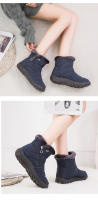Botas de nieve cálidas de gran tamaño para mujer, además de zapatos de algodón impermeables de lana, botas cálidas impermeables de corte medio - details 12