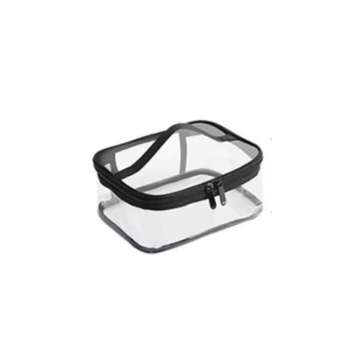 Bolsa de almacenamiento de maquillaje impermeable, bolsa de maquillaje transparente con cremallera de calidad, bolsa de viaje de PVC - 1
