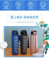 Venta caliente taza de agua cambio gradual deportes moda simple fitness al aire libre con cuerda graduada taza de paja de gran capacidad - details 1