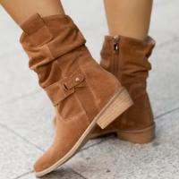 Otoño Invierno mujeres; zapatos planos botas martin moda al aire libre botas cortas para mujer zapatos - details 4