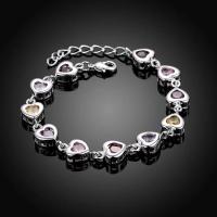 Pulsera de plata de ley 925 para mujer, brazalete elegante con colgante de piedra de cristal, joyería bonita a la moda - details 1