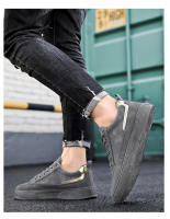 Nuevos zapatos de moda para hombre con suela gruesa resistente al desgaste, zapatos de plataforma suave, versátiles e informales. - details 17