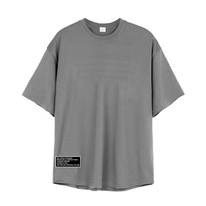 Camiseta Casual de Fitness para Hombres Manga Corta, Secado Rápido, Estampado, Poliéster, Temporada de Primavera/Verano - 1