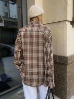 Camisas de manga larga a la moda para primavera y otoño, blusas holgadas Retro a cuadros para mujer, ropa Popular coreana - details 3