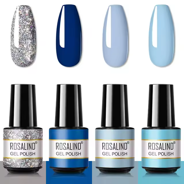 ROSALIND-Juego de esmaltes en Gel para uñas, Base y capa superior, purpurina, Macoron Vernis, Semi permanente, UV, para Nail Art, barnices híbridos - 1