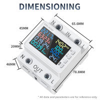 Medidor de potencia inteligente Tuya WiFi, interruptor Protector de sobrevoltaje, Monitor de voltaje de corriente, rel￩ de valor ajustable, disyuntor - details 17