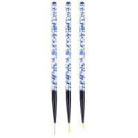 Pincel de Pintura de Línea de Arte de Uñas Set de 3 Pinceles de Brush de Gel UV Acrílico para Diseño Francés Herramienta de Manicura con Linea Cristal y Brillo - details 7