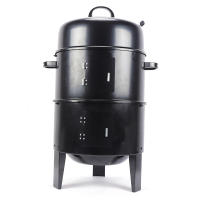 Horno para ahumar, barbacoa de carbón vegetal 3 en 1, horno ahumador con 2 parrillas, termómetro y amortiguador ajustable - details 0