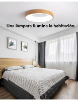 Lámpara colgante LED redonda con rayas de madera 40 cm, 30 W, 3000 lúmenes, control remoto - details 13