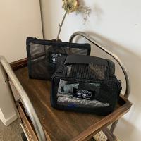 Bolsa de maquillaje de malla ligera, bolsillos para artículos de tocador de viaje con visibilidad, bolsa transparente con cremallera de gran capacidad, lápiz labial - details 17