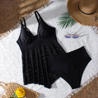 Nuevo traje de baño de playa conservador de talla grande dividido de dos piezas para mujer - details 4