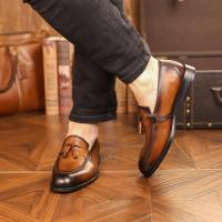 Zapatos de cuero de alta gama, mocasines casuales de negocios, talla extra grande para un pie - details 19