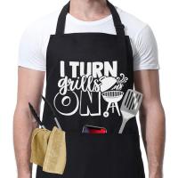 Delantal de Cocina BBQ Negro Ajustable, A Prueba de Aceite, Bolsillo Ideal para el Día del Padre y Cumpleaños Cocina y Dining - details 16