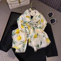 Nueva moda, suave bufanda de viscosa Floral con árbol de limón, chal bohemio elegante con flecos finos para mujer, perfecto para viajes y Hijab musulmán informal 2025 - details 1
