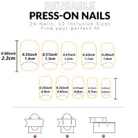 ARTAUG 24PCS Uñas Postizas De Presión Cuadradas Medianas Y Brillo Negro Con Polvo Uñas De Color Caramelo Para Verano Adornos Para Uñas - details 27