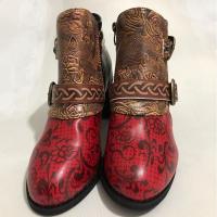 Botas martin vintage para mujer, botas cortas estampadas informales, zapatos para mujer - details 2