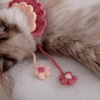 HOOPET-collar de flores de lana para gatos, Correa bonita de Navidad para mascotas, corbata, decoración de fiesta, accesorios para perros y gatos - details 7