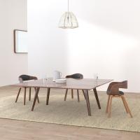 Silla de visita Kingston en piel sintética I Silla de madera con respaldo semi-convexo I Sillón de salón estilo escandinavo, Color:Nuez/Negro - details 1