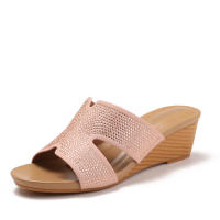 Sandalia sandalias de verano para mujer prendas de vestir exteriores de moda 2025 nuevas y versátiles suela gruesa tacón inclinado de tiro alto medias zapatillas para - details 3