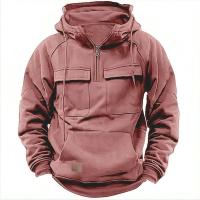 Chaqueta con capucha de color sólido para hombre, otoño e invierno, deportes de moda, deportes sueltos - details 1
