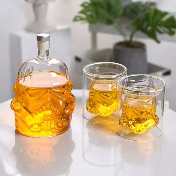 Botella creativa transparente de whisky de cristal, whisky escocés bourbon, vodka, Star Wars, paquete de regalo para hombre - 1
