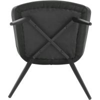 Silla de cocina tapizada con reposabrazos tapizados en tela, estructura de - details 3