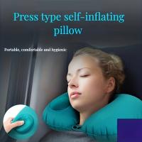 1 pieza de una almohadilla inflable en forma de U comprimida para automóviles, una almohadilla de soporte de cuello para viajes y uso de oficina, y un reposacabezas de protección de cuello para automóviles. - details 2