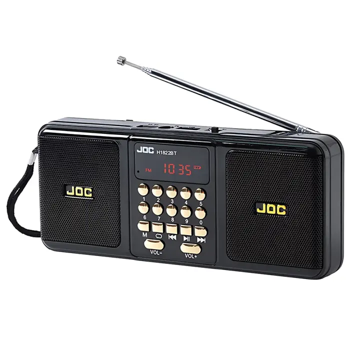 Altavoz inalámbrico de Radio FM estéreo portátil, batería recargable, compatible con tarjeta TF, USB, Bluetooth, con receptor FM - 1
