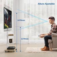 Soporte TV de Pie con Ruedas Blanco para Pantallas de 32 a 70 Pulgadas,Giro de 60 ° ,MAX VESA 600*400mm,Ajuste de Altura,Gestión de Cables, Soporte TV Ruedas con 2 Estantes y Base Madera - details 3
