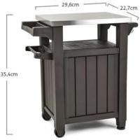 Mueble Barbacoa Grande para terraza o jardín Exterior con Ruedas, Capacidad 207 litros, Color Marrón - details 10