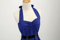 Vintage Women Summer Polka Dot Print Halter Party Dresses - details 55