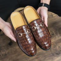 Sandalias con diseño de piedra sintética para hombre, zapatos con hebilla de herradura, tacón versátil, a la moda - details 2