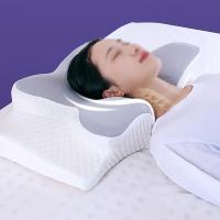 Almohada cervical vintage con temática de anime para alivio del dolor, almohada ortopédica de espuma viscoelástica ajustable para dormir en múltiples posiciones, funda transpirable de poliéster con cremallera, relleno de algodón de punto, lavable a - details 1
