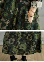 Vestido Floral de Algodón Vintage Moda Casual para Mujeres Primavera Otoño - details 33