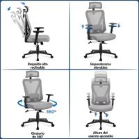 Silla de Oficina Ergonómica Sillon de Escritorio con Resalto Ajustable entre 90° y 130° - details 13